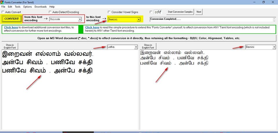 microsoft word unicode converter tamil
